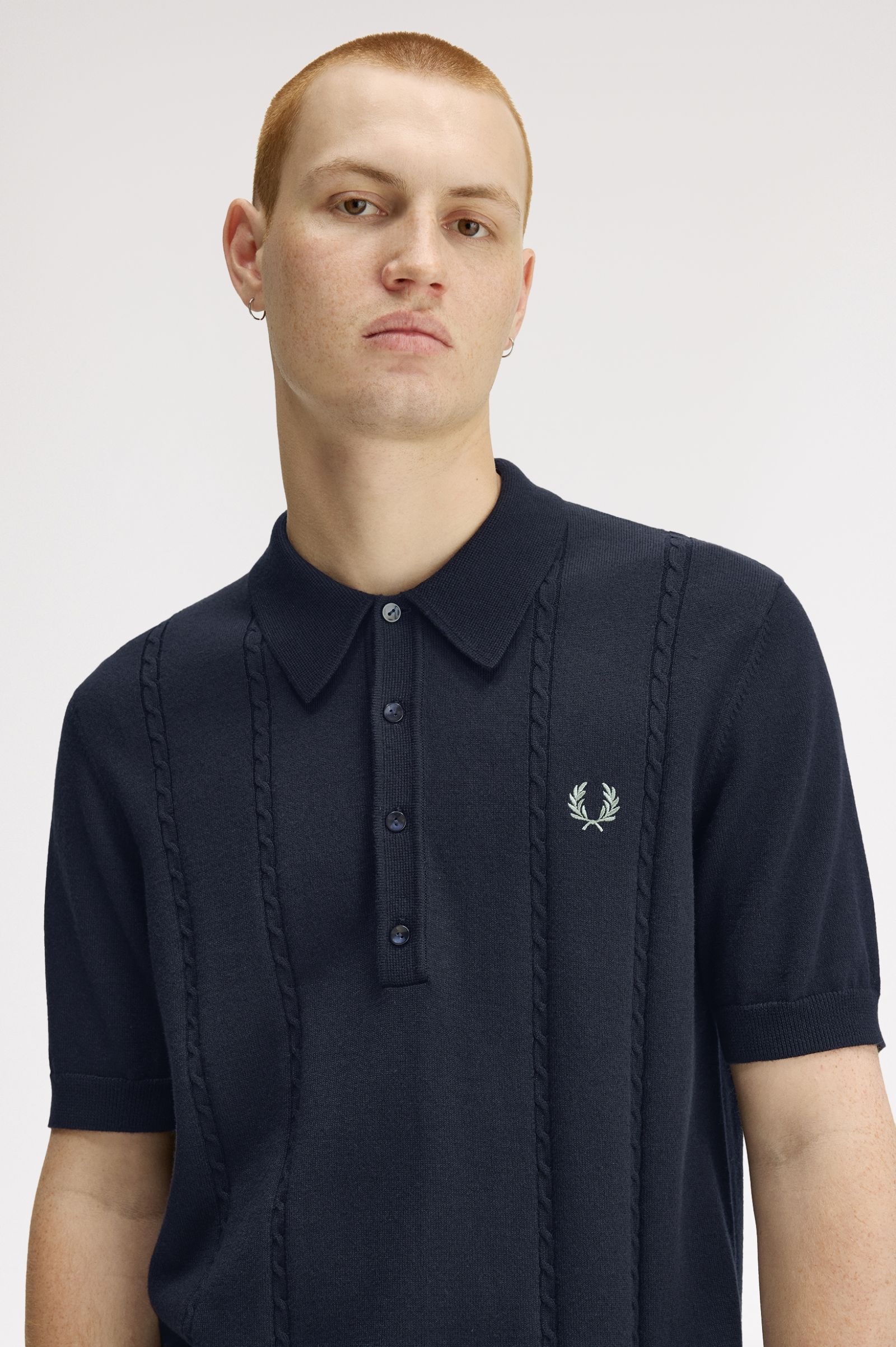 FRED PERRY Polo em malha entrançada