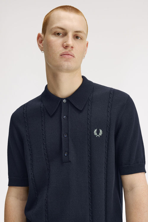 FRED PERRY Polo em malha entrançada