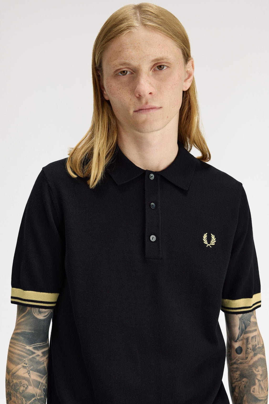 FRED PERRY Polo em malha com punhos contrastantes