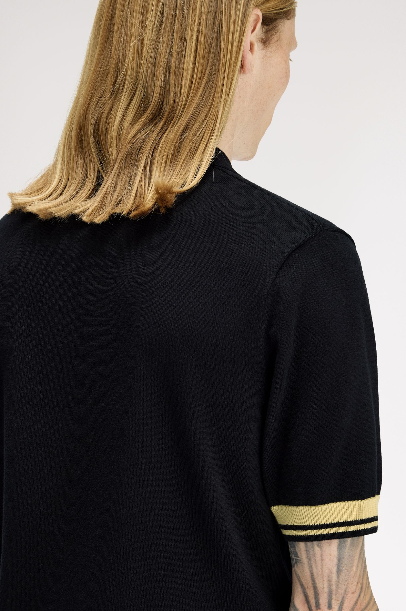 FRED PERRY Polo em malha com punhos contrastantes