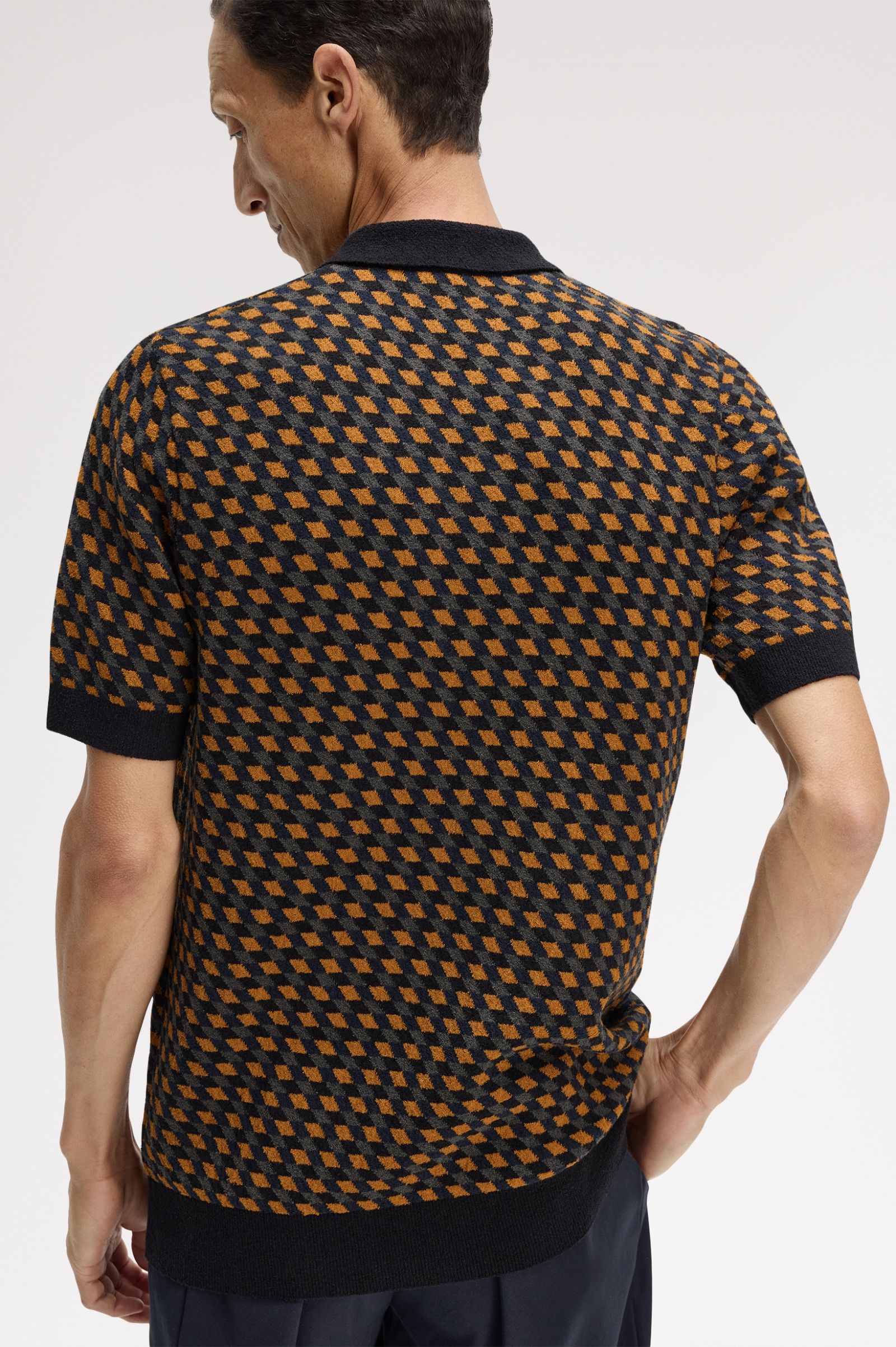 FRED PERRY Polo em malha geométrica