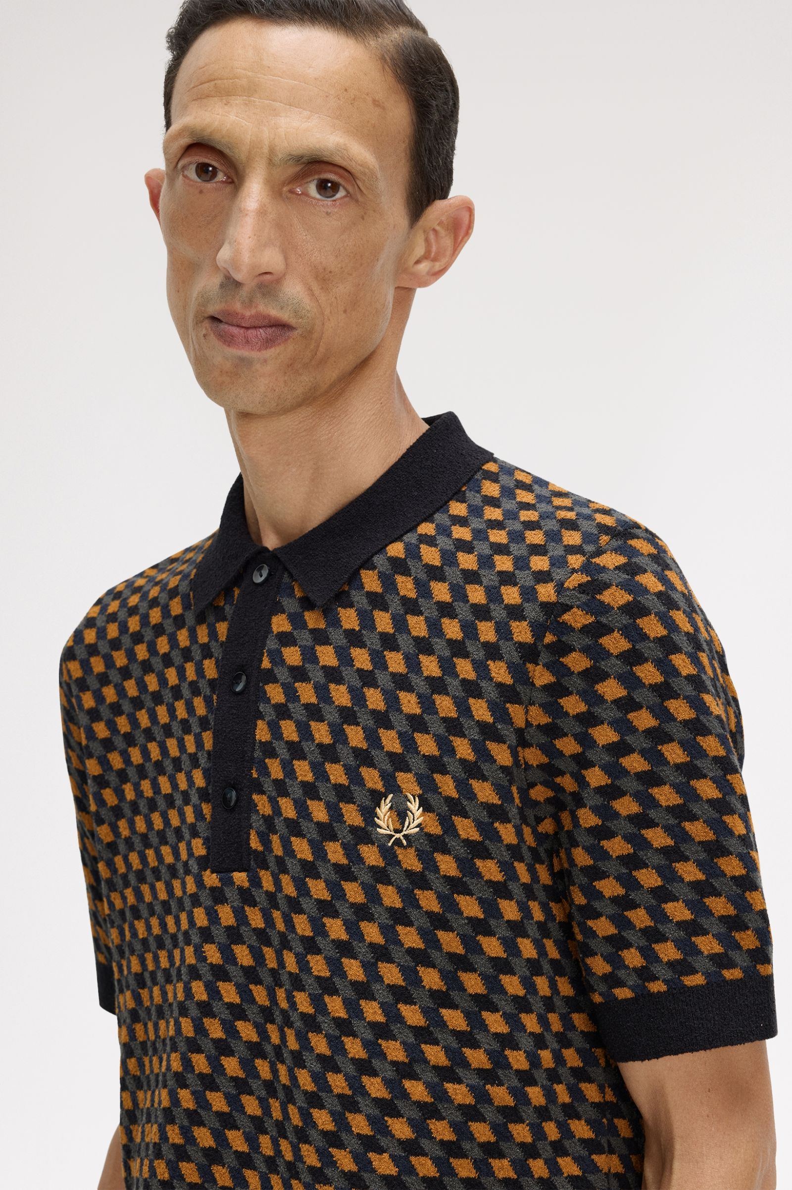 FRED PERRY Polo em malha geométrica