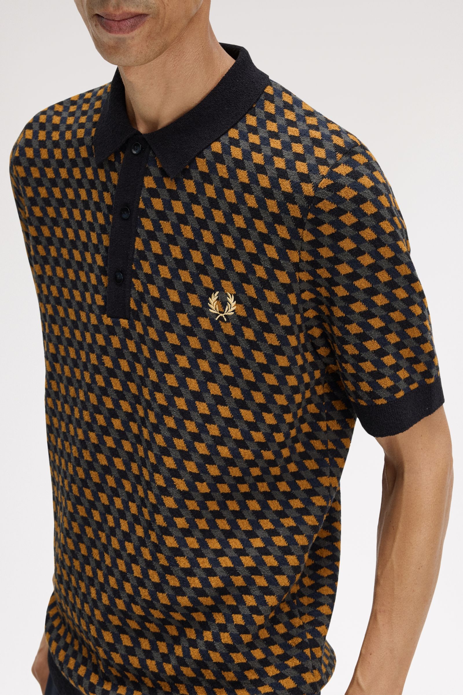 FRED PERRY Polo em malha geométrica