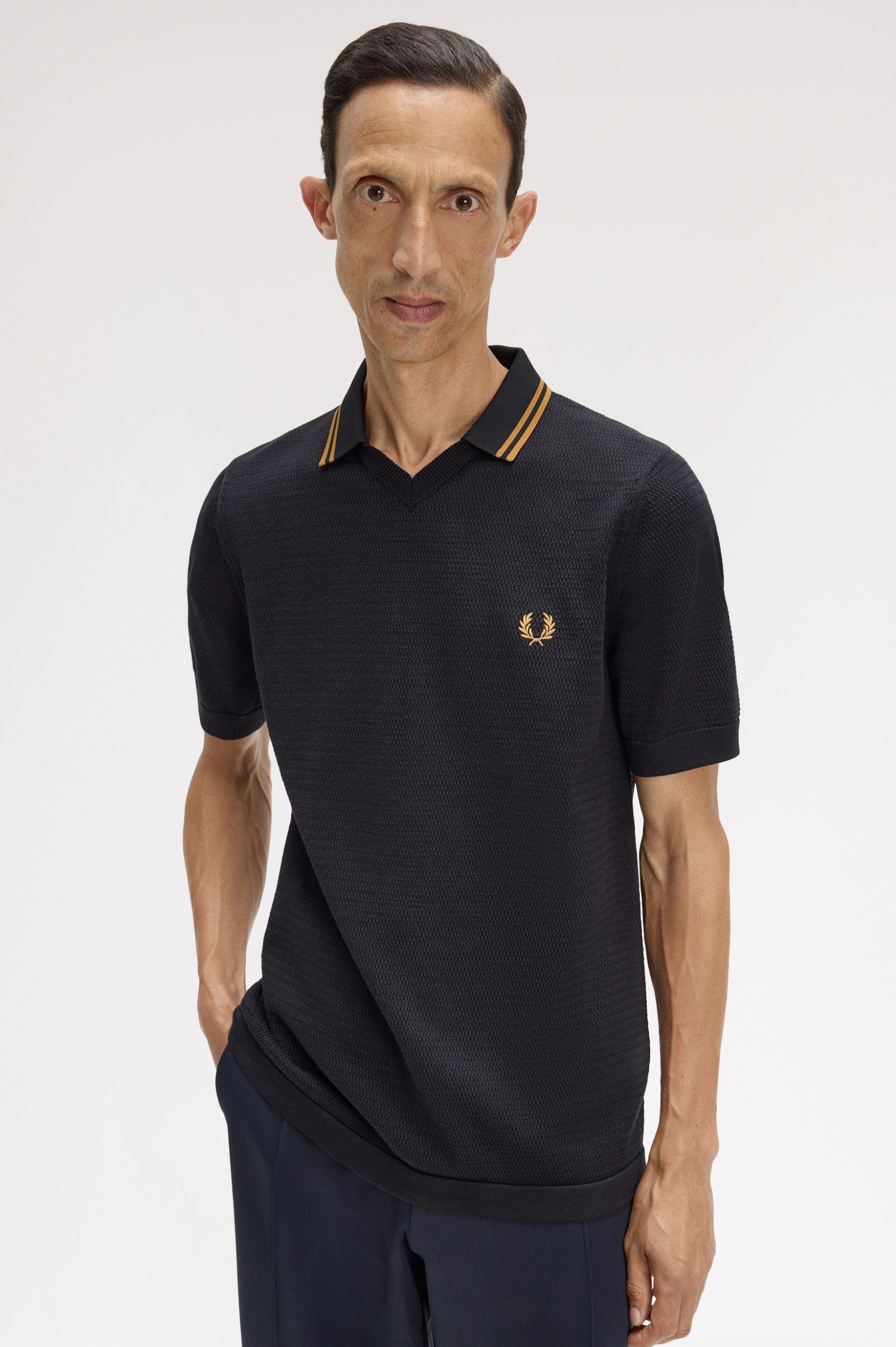 FRED PERRY Polo em malha pointelle