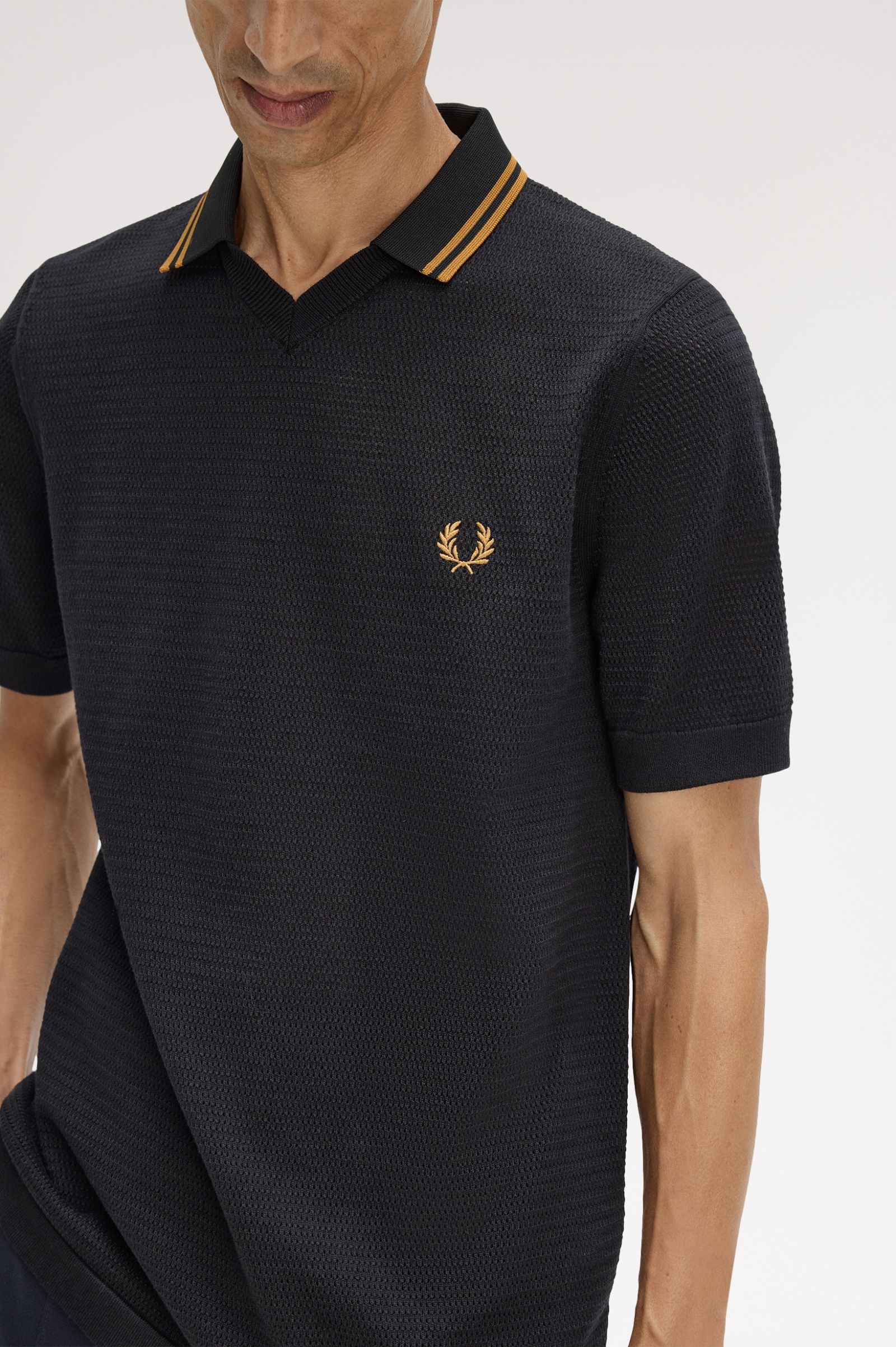 FRED PERRY Polo em malha pointelle