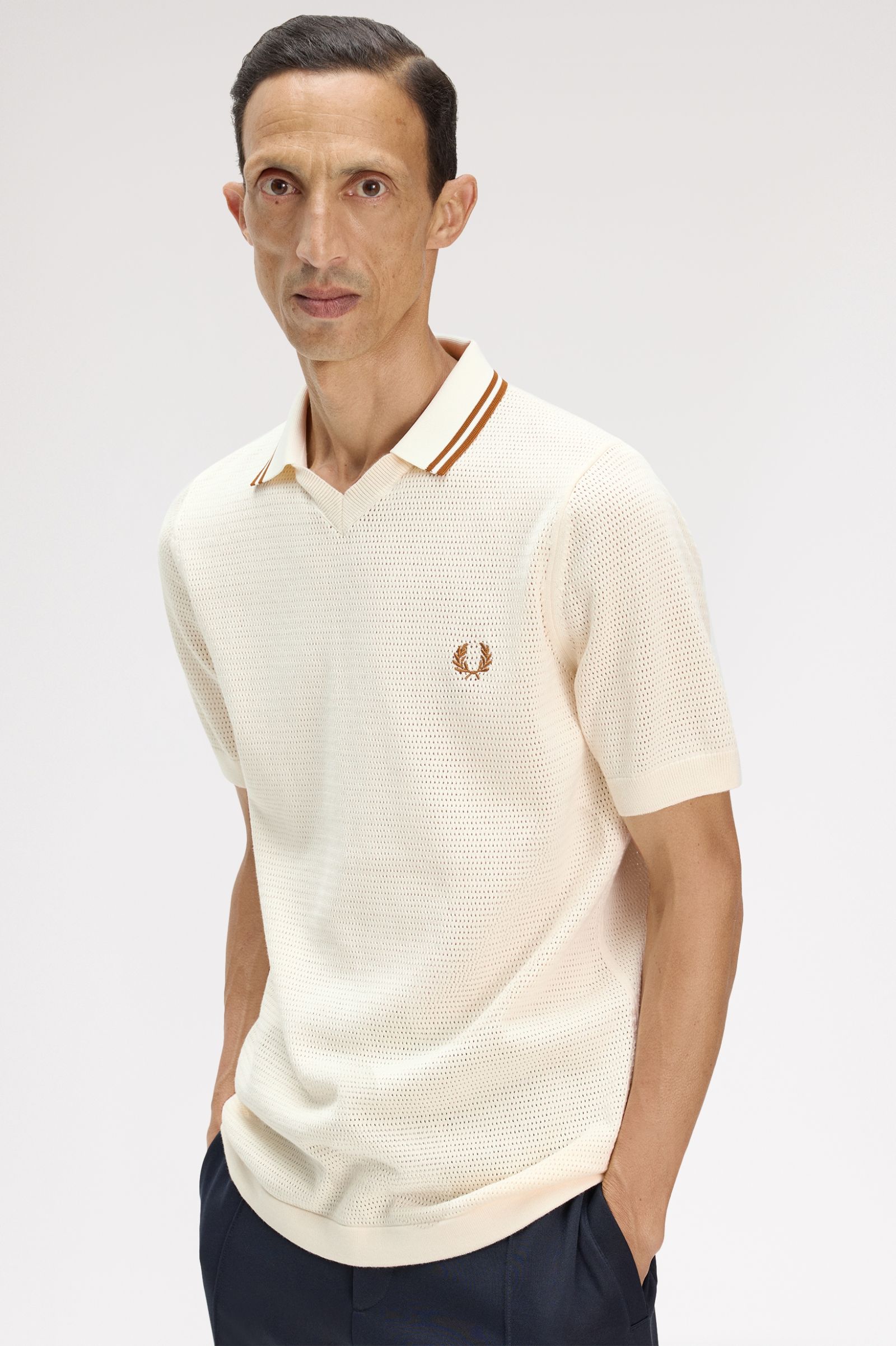 FRED PERRY Polo em malha pointelle