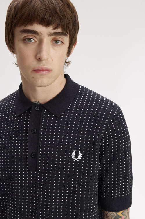 FRED PERRY Polo de malha bouclé com bolinhas