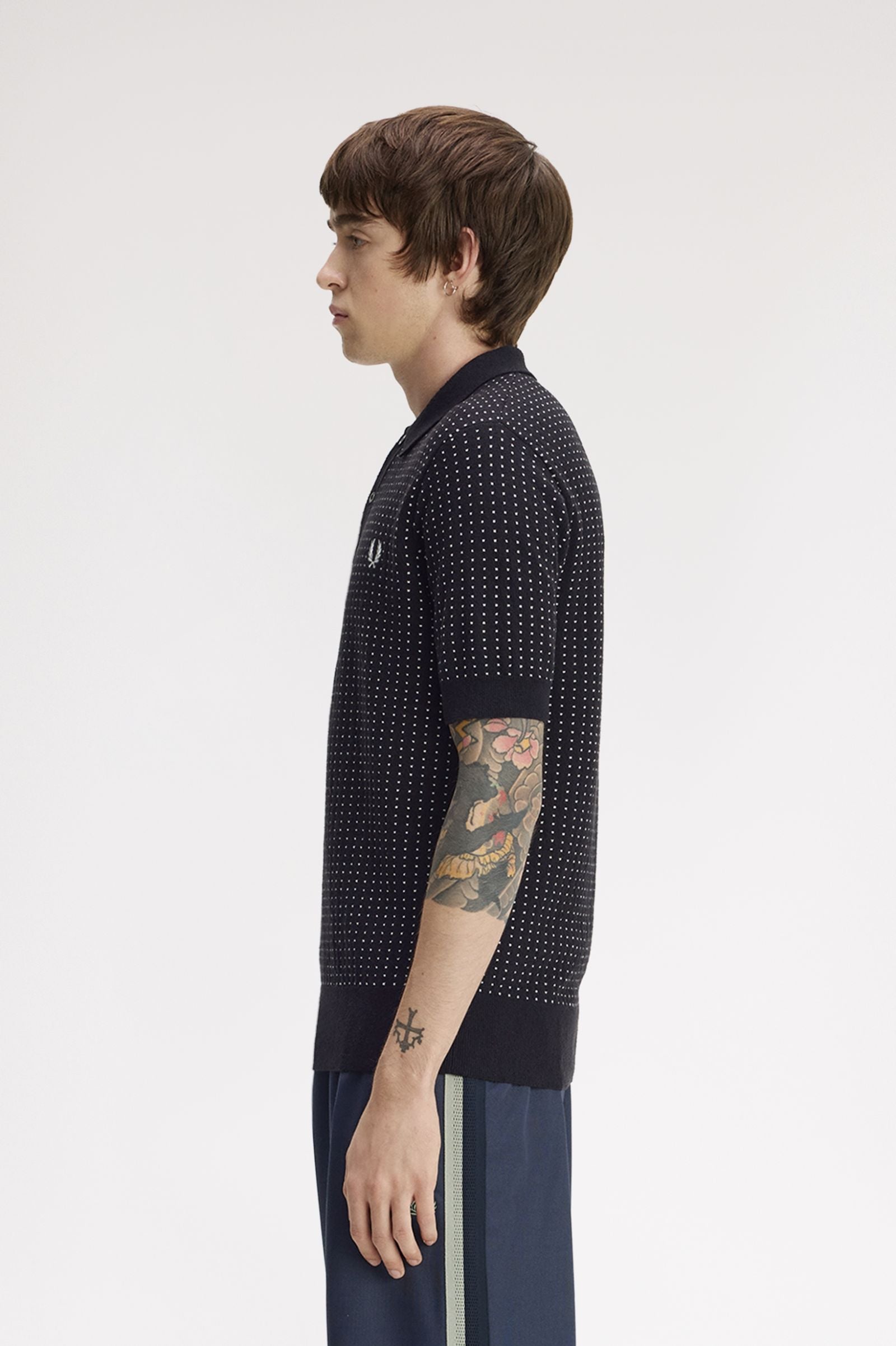 FRED PERRY Polo de malha bouclé com bolinhas