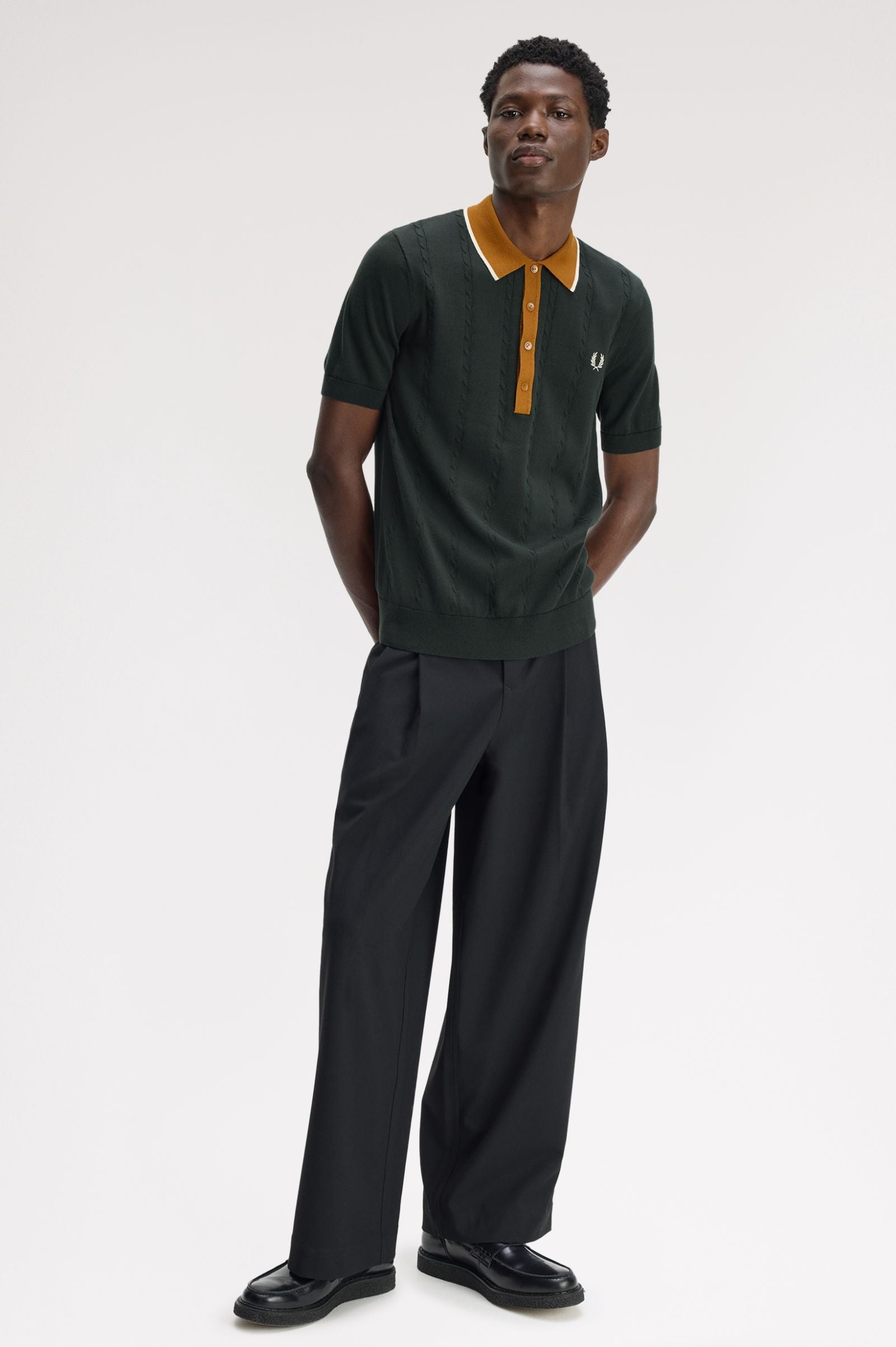 FRED PERRY Polo de malha trançada