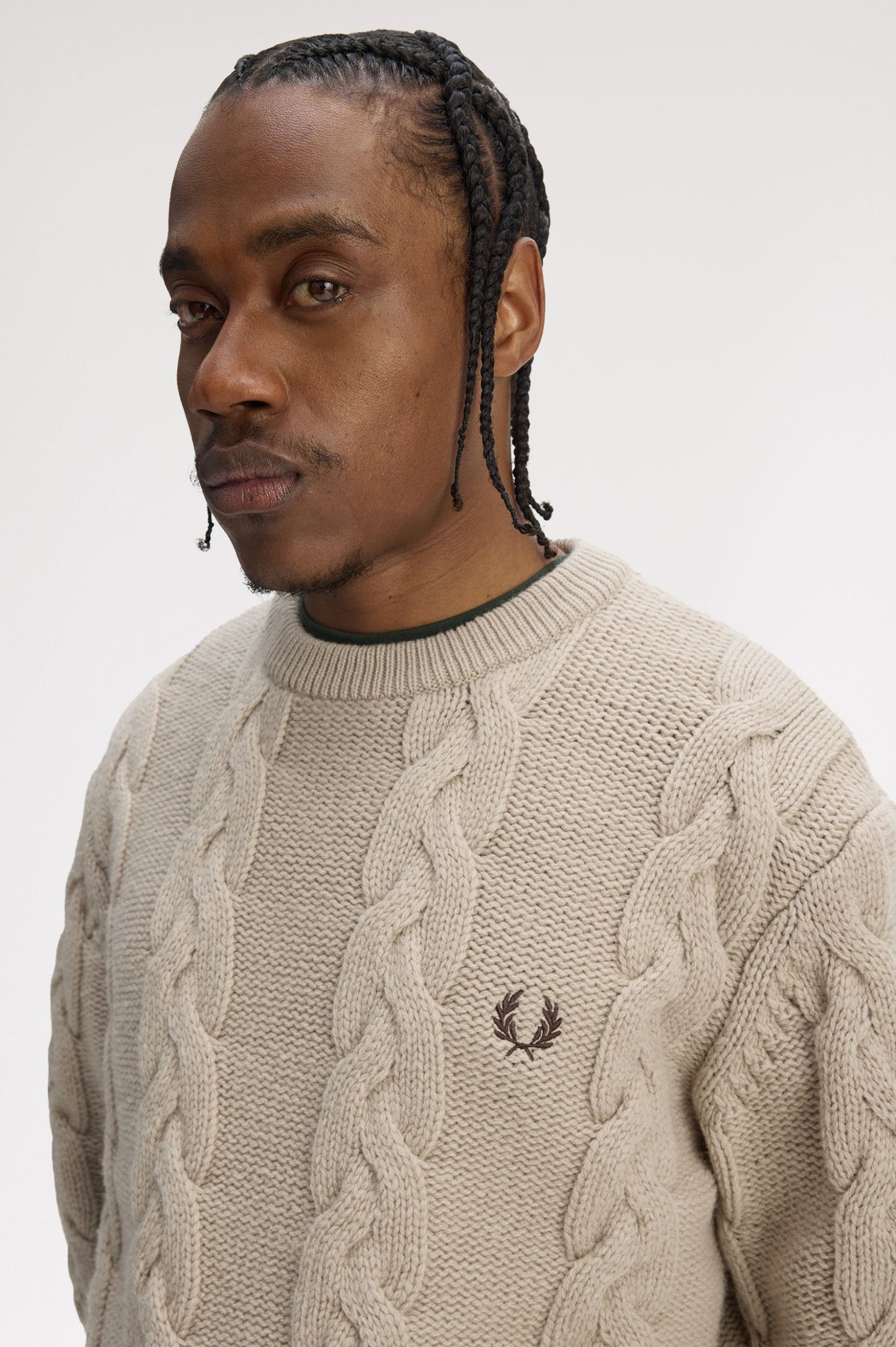 FRED PERRY Camisola em malha entrançada grossa - CARISMAstore