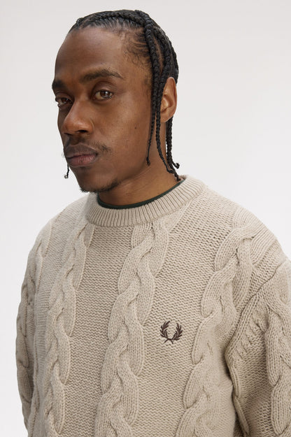 FRED PERRY Camisola em malha entrançada grossa - CARISMAstore