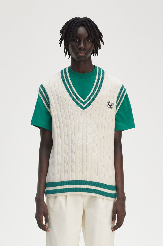 FRED PERRY Colete de ténis em malha entrançada