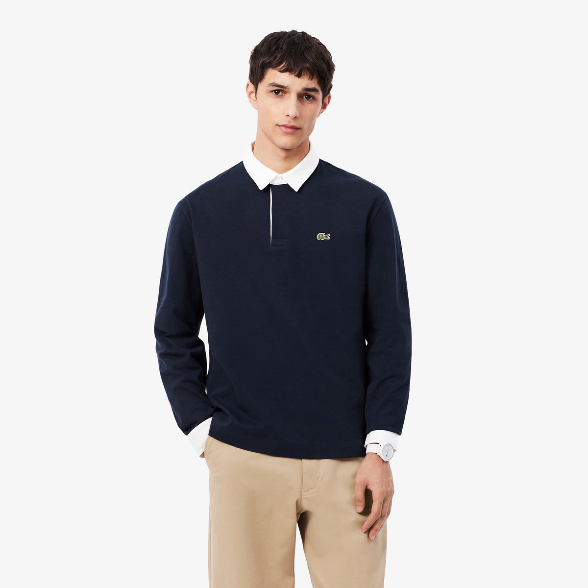 LACOSTE Polo de rugby relaxed fit em jersey