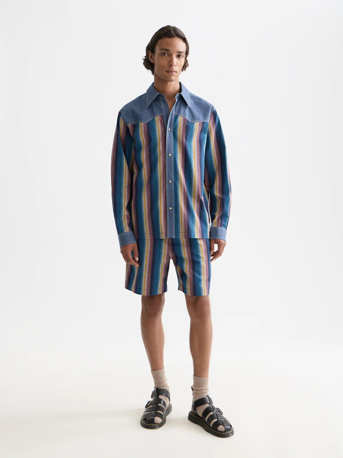 SCOTCH&SODA Camisa estilo western com listras multicoloridas
