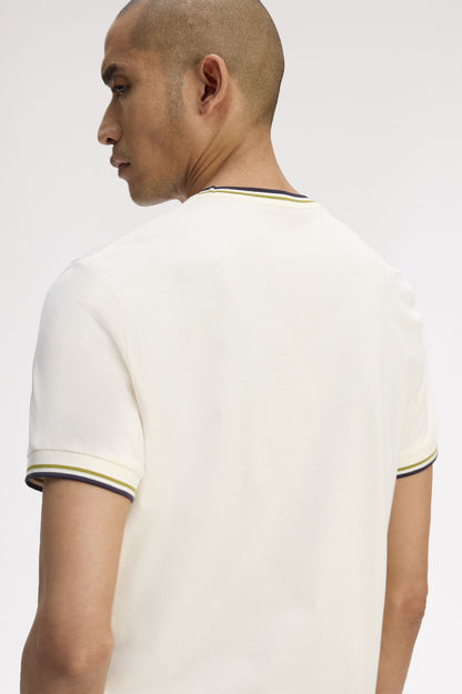 FRED PERRY T-shirt com borda com ponto descontínuo dupla - CARISMAstore