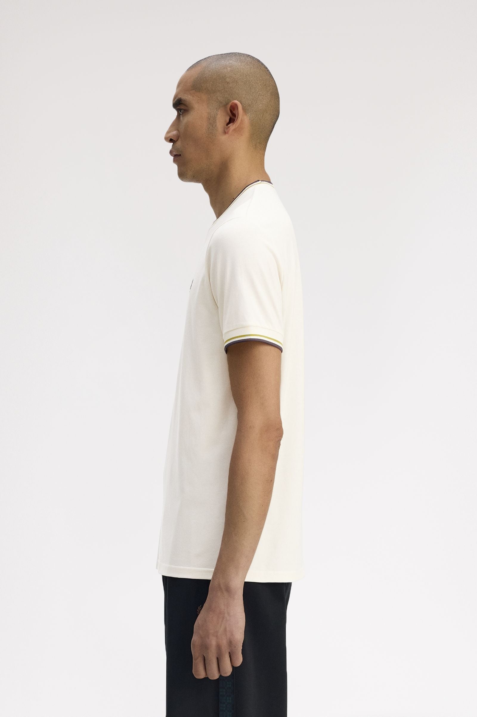 FRED PERRY T-shirt com borda com ponto descontínuo dupla - CARISMAstore