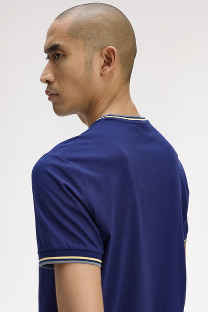 FRED PERRY T-shirt com borda com ponto descontínuo dupla - CARISMAstore