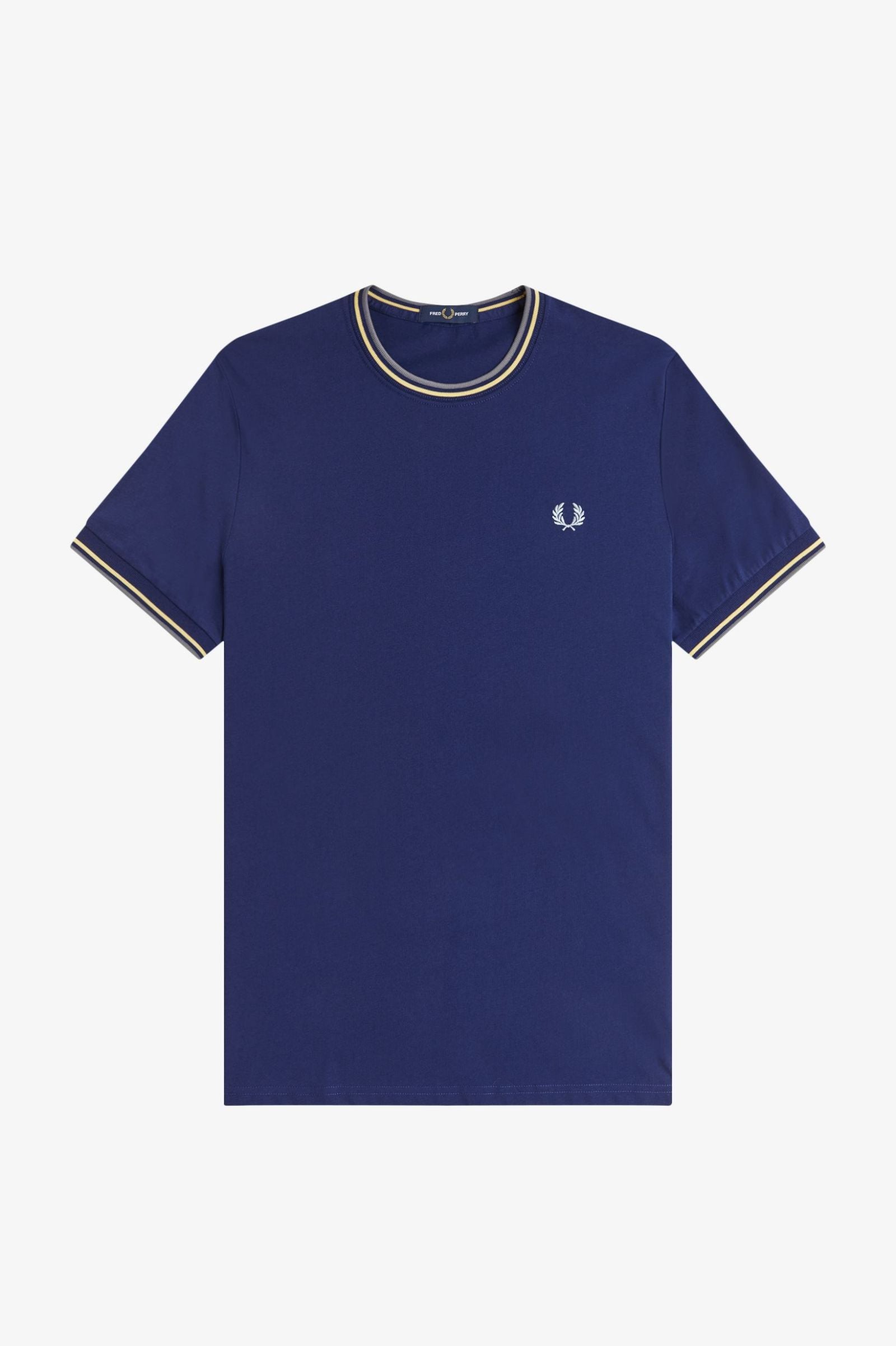 FRED PERRY T-shirt com borda com ponto descontínuo dupla - CARISMAstore