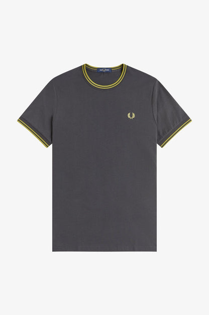 FRED PERRY T-shirt com borda com ponto descontínuo dupla - CARISMAstore