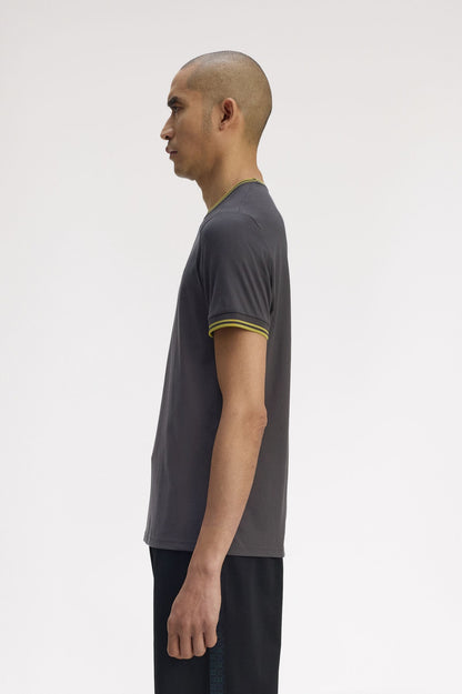 FRED PERRY T-shirt com borda com ponto descontínuo dupla - CARISMAstore