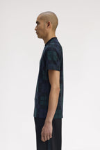FRED PERRY T-shirt em jacquard com padrão tartan black watch - CARISMAstore