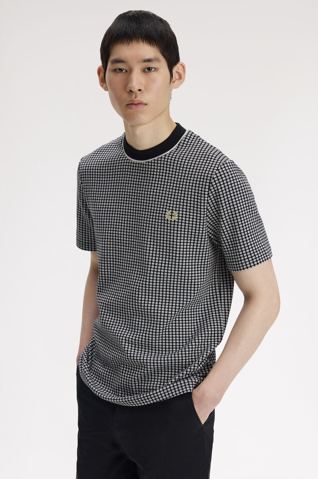 FRED PERRY T-shirt em xadrez jacquard