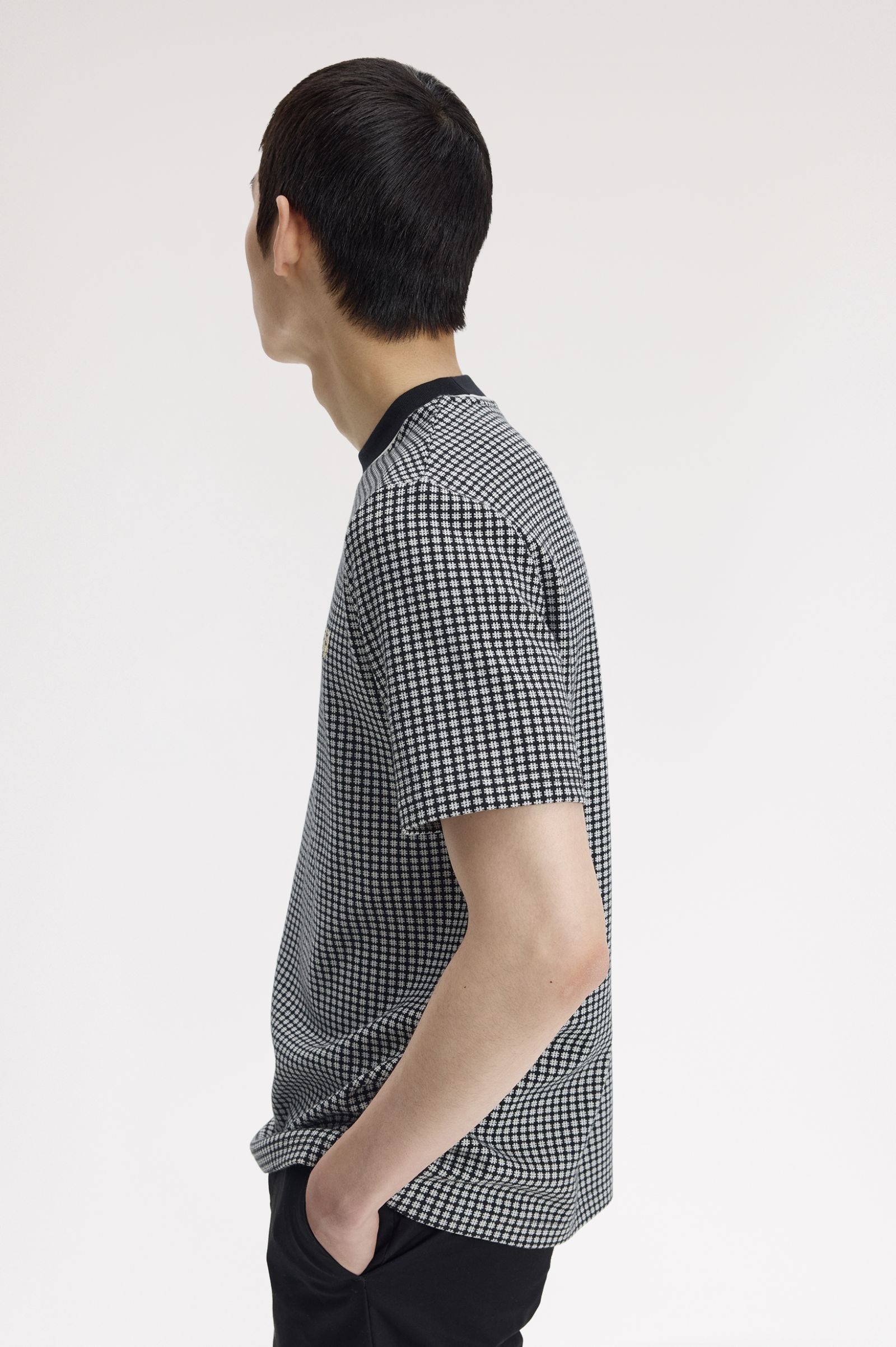 FRED PERRY T-shirt em xadrez jacquard