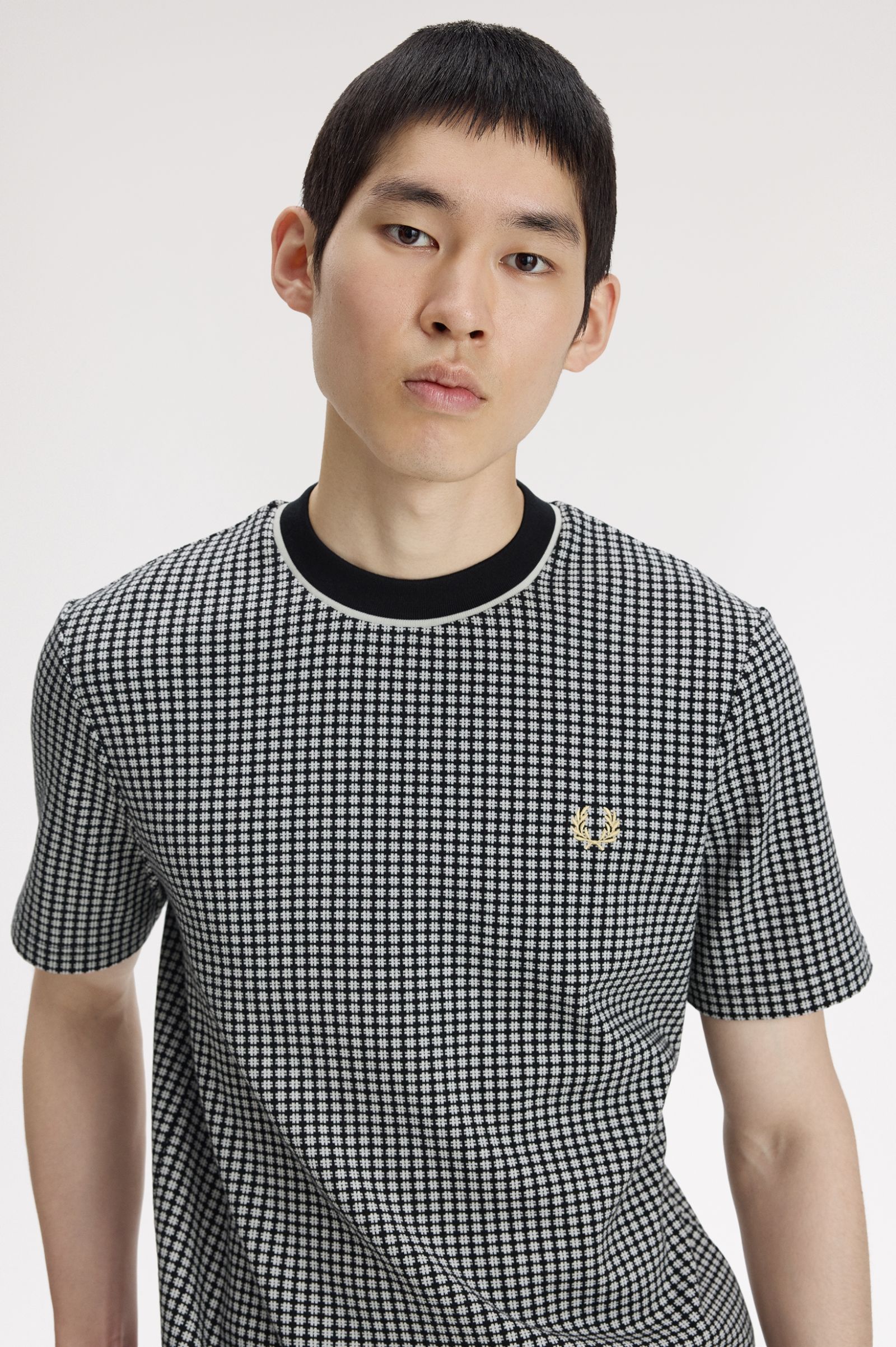 FRED PERRY T-shirt em xadrez jacquard
