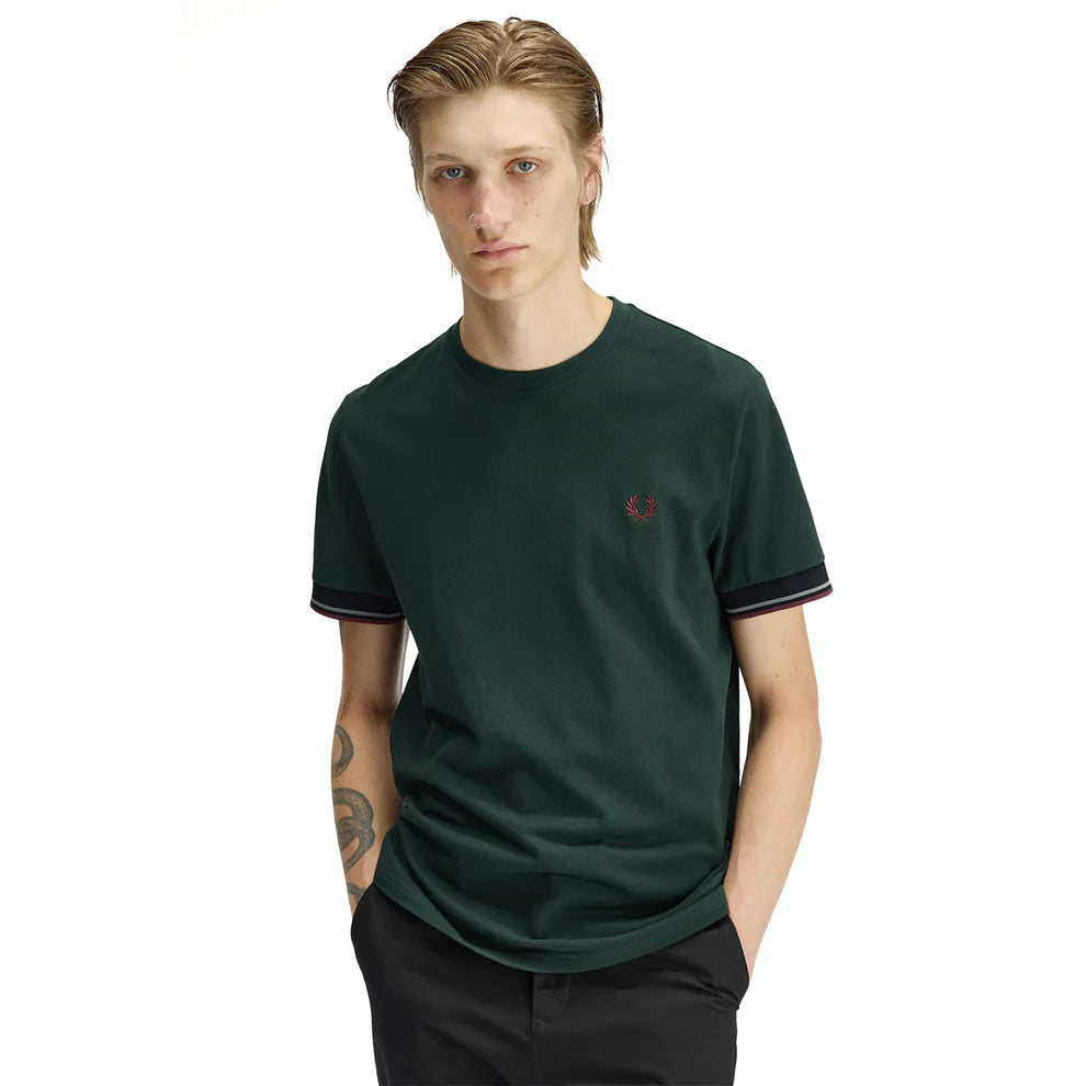 FRED PERRY T-shirt com punhos com borda