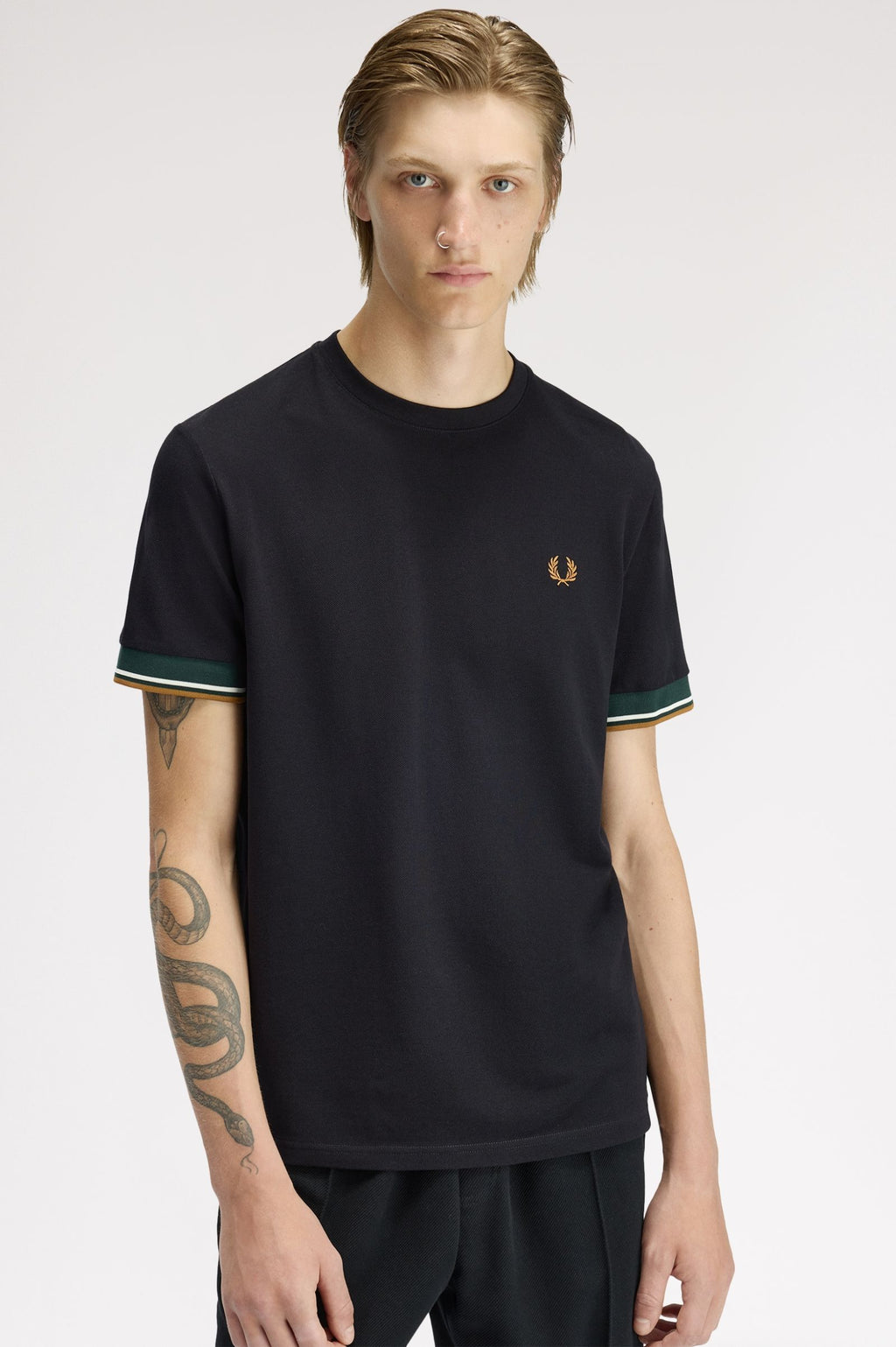 FRED PERRY T-shirt com punhos com borda