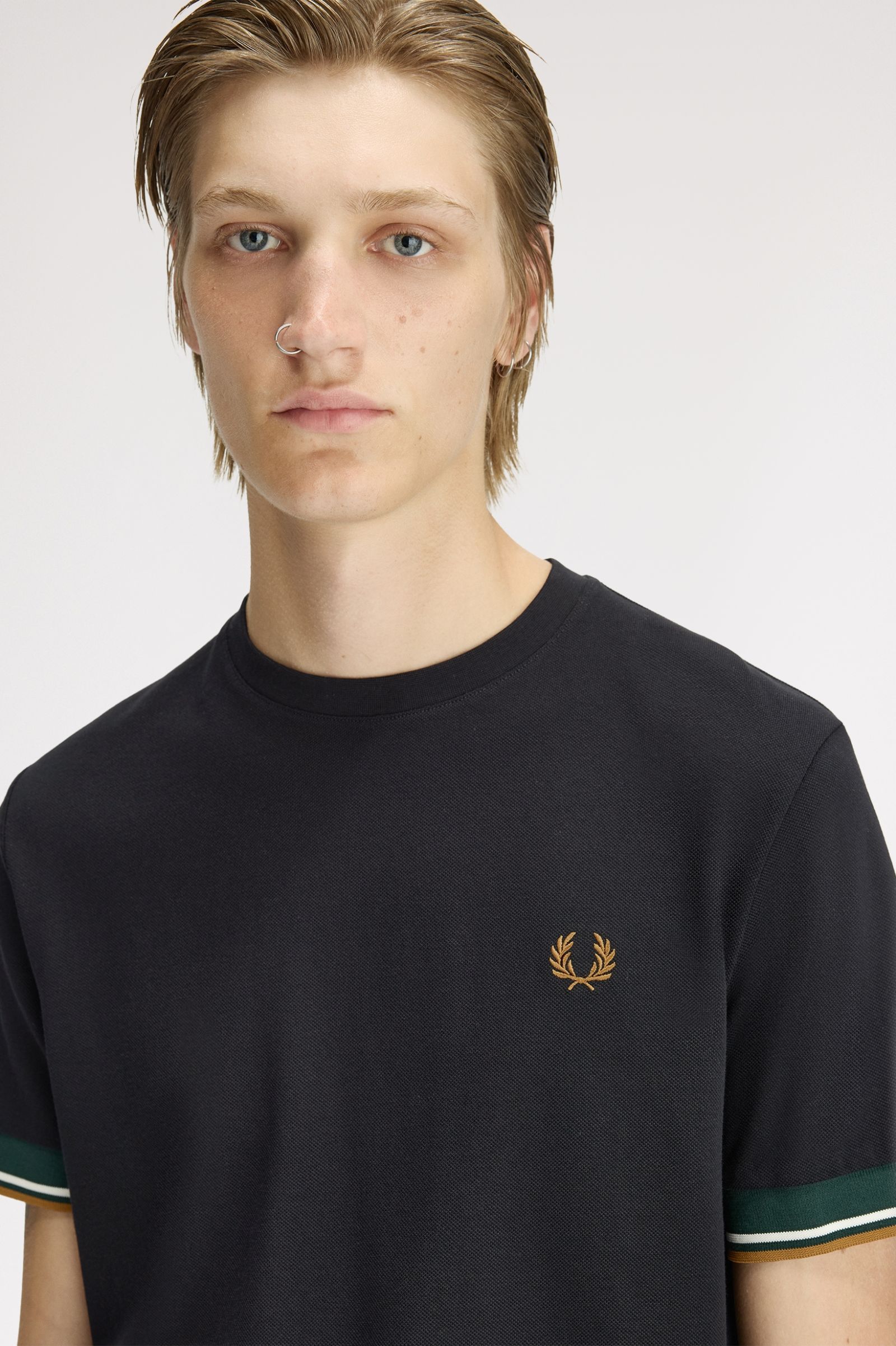 FRED PERRY T-shirt com punhos com borda