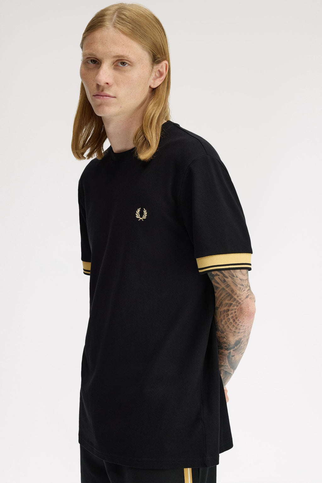 FRED PERRY T-shirt com punhos com borda