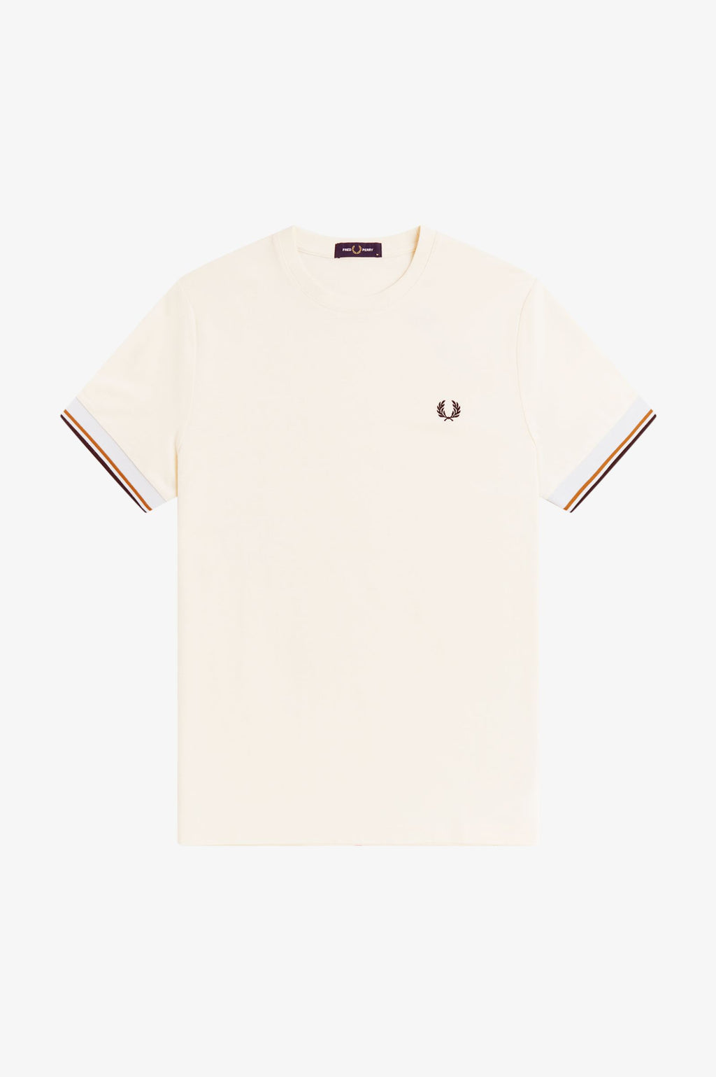 FRED PERRY T-shirt com punhos com borda com ponto descontínuo dupla