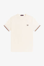 FRED PERRY T-shirt com punhos com borda com ponto descontínuo dupla