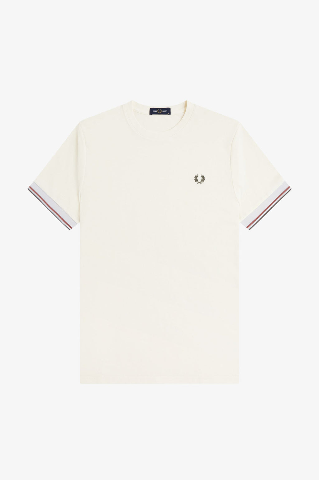 FRED PERRY T-shirt com punhos com borda com ponto descontínuo dupla