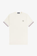 FRED PERRY T-shirt com punhos com borda com ponto descontínuo dupla