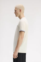 FRED PERRY T-shirt com punhos com borda com ponto descontínuo dupla