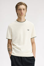 FRED PERRY T-shirt crepe piqué com detalhe de acabamento