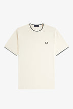 FRED PERRY T-shirt crepe piqué com detalhe de acabamento