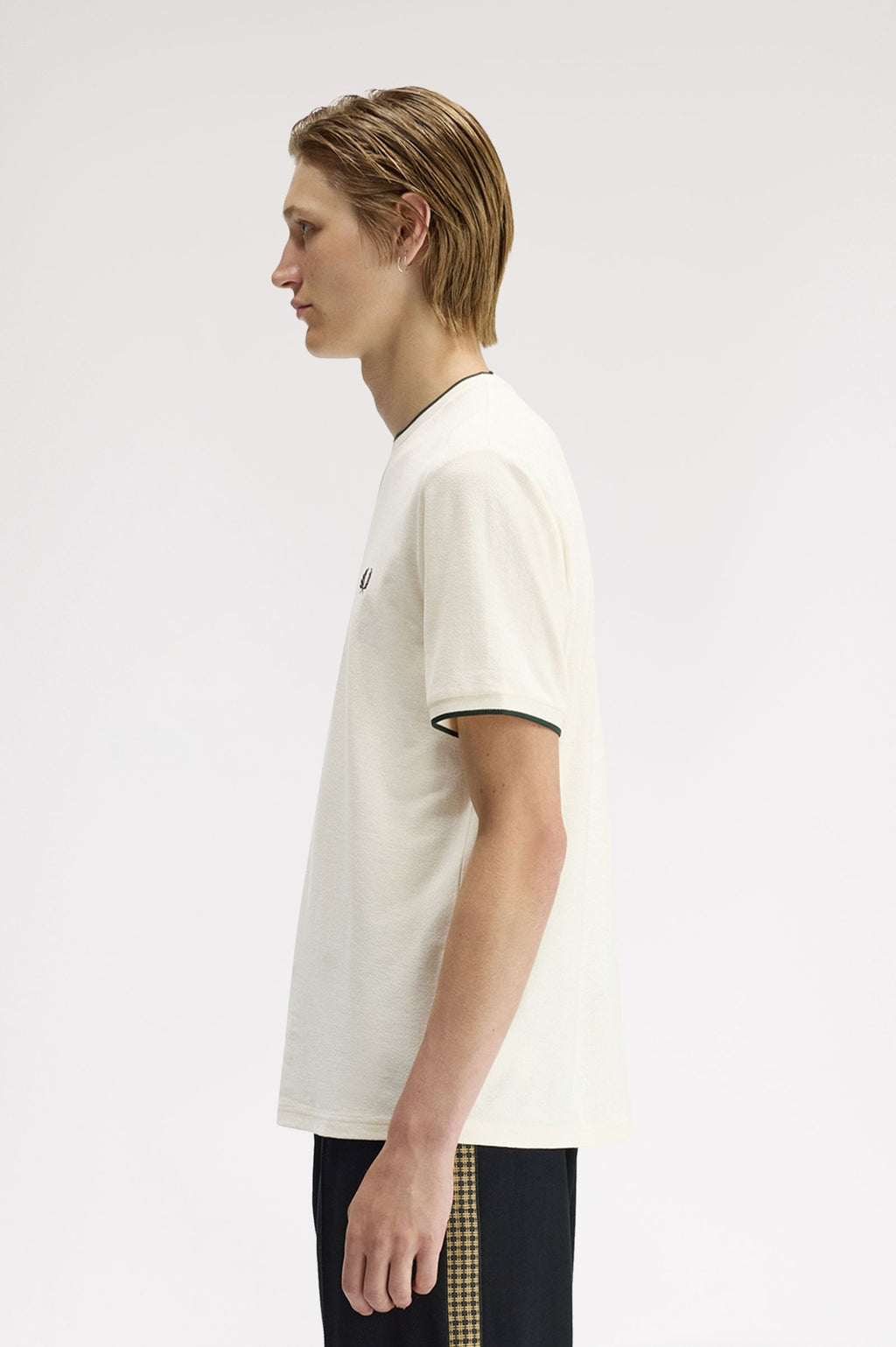 FRED PERRY T-shirt crepe piqué com detalhe de acabamento