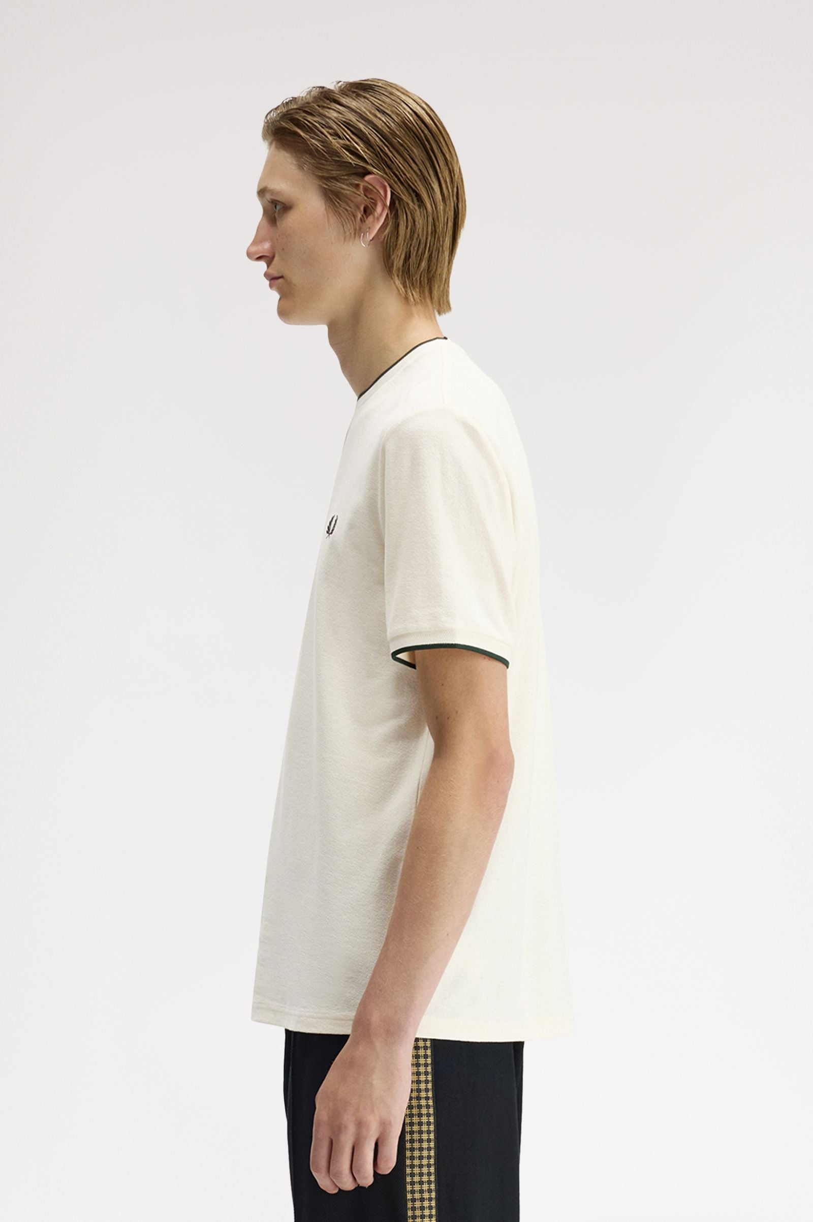 FRED PERRY T-shirt crepe piqué com detalhe de acabamento