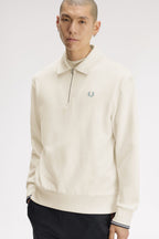 FRED PERRY Camisola com colarinho e meio fecho de correr
