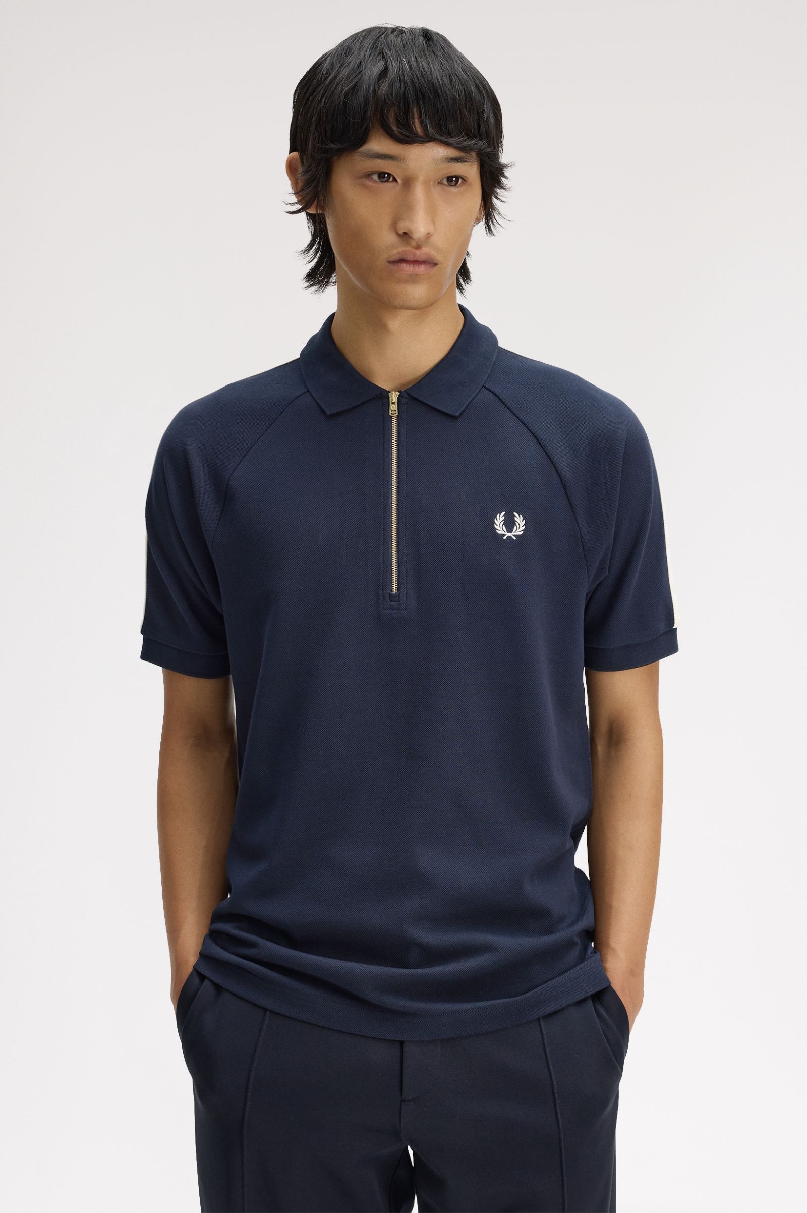 FRED PERRY Polo com fita em malha entrançada
