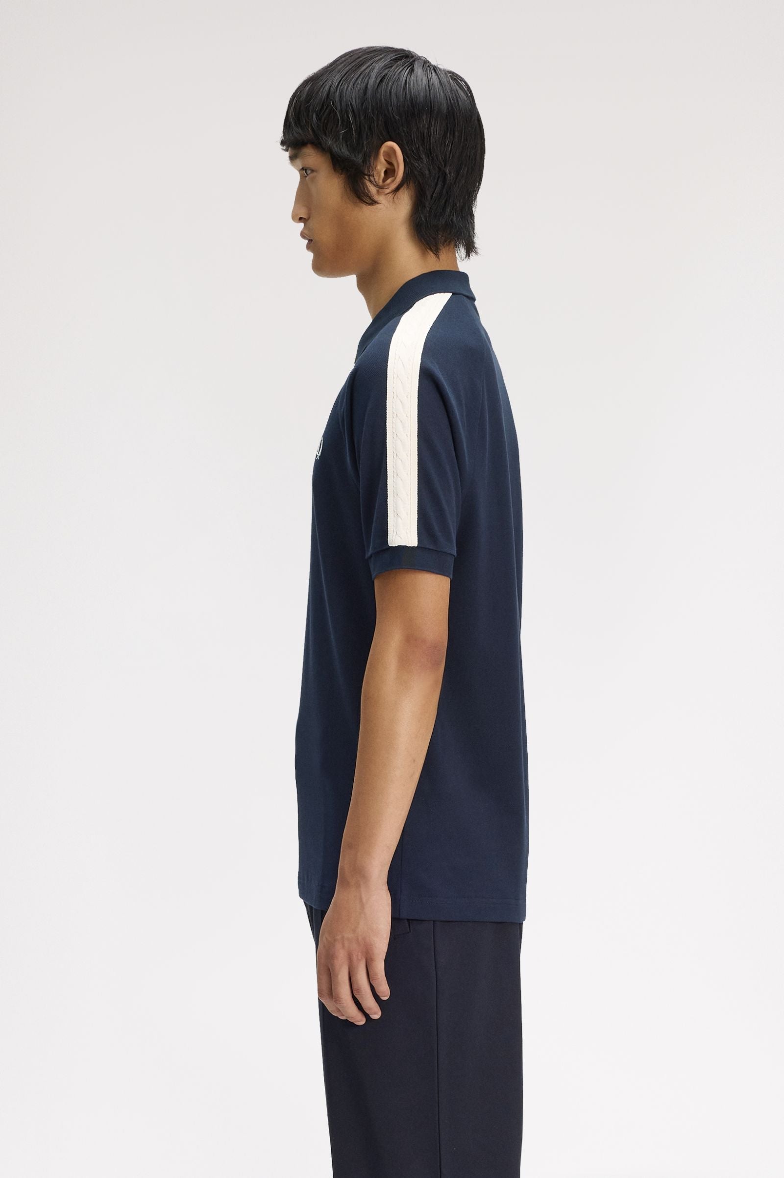 FRED PERRY Polo com fita em malha entrançada