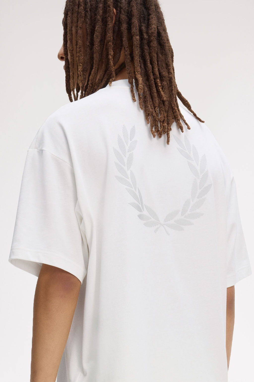 FRED PERRY T-shirt with laurel wreath print on the back
