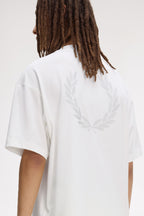 FRED PERRY T-shirt with laurel wreath print on the back