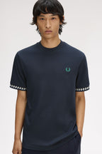 FRED PERRY T-shirt com punho em jacquard