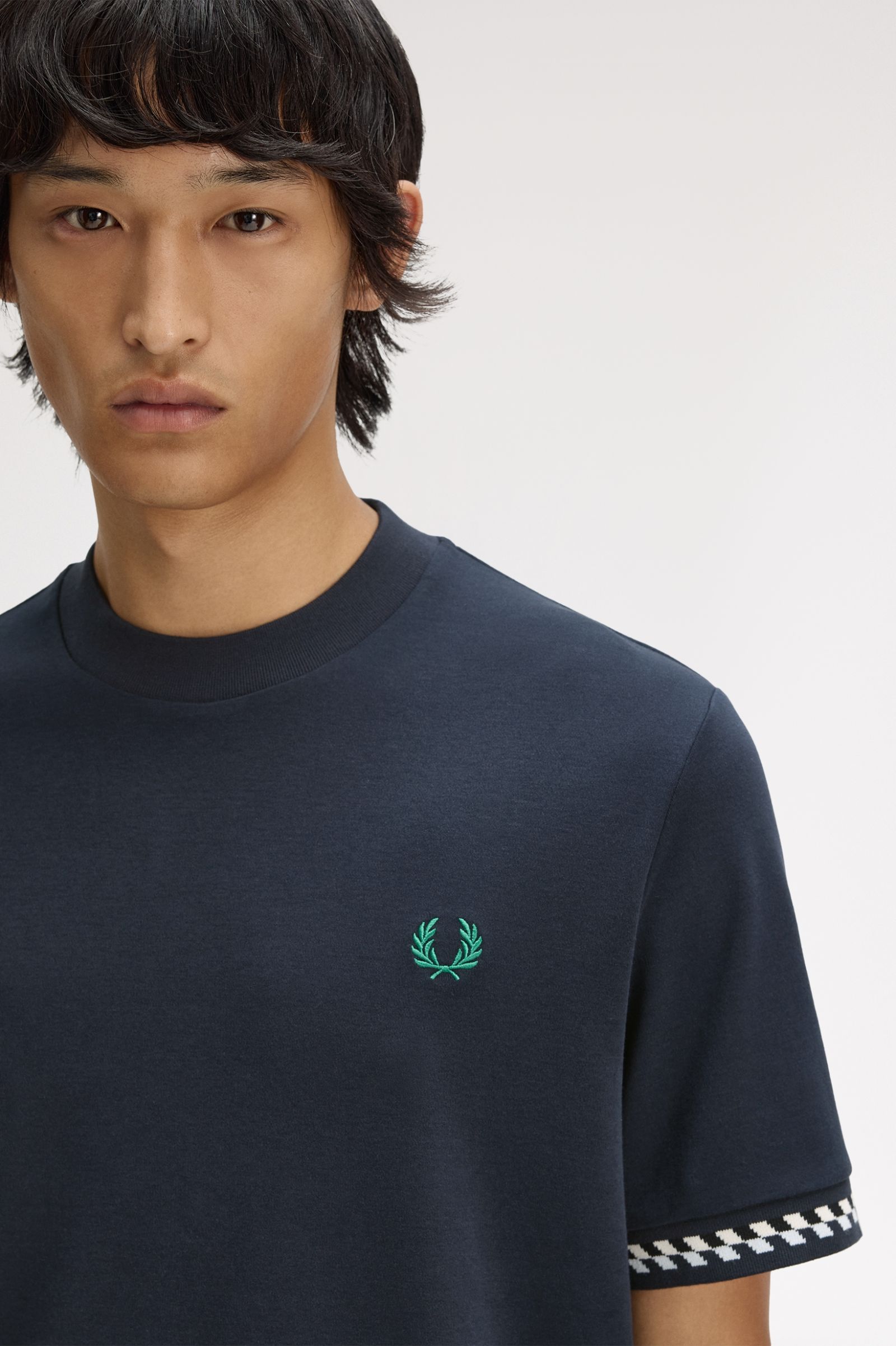 FRED PERRY T-shirt com punho em jacquard