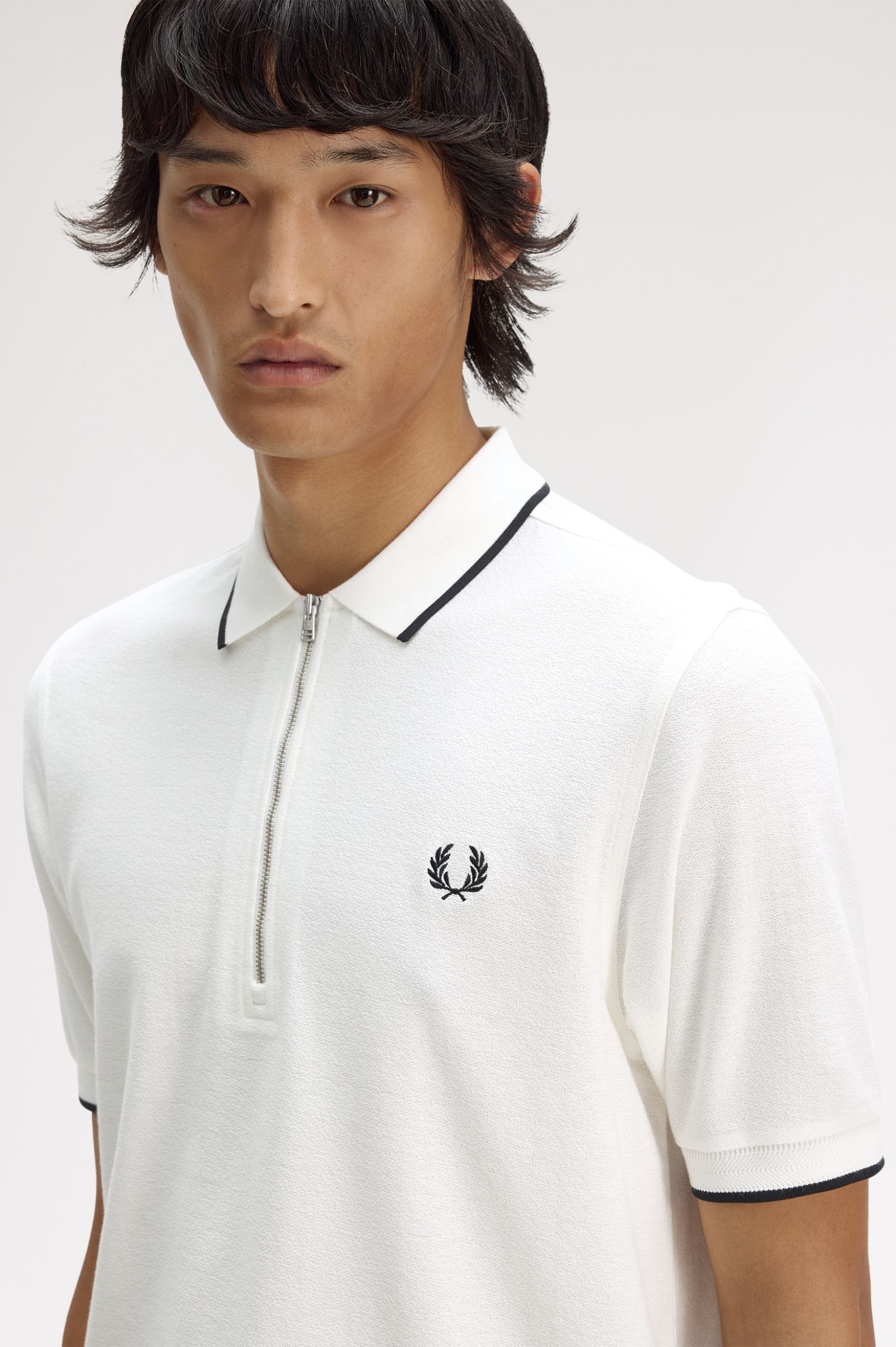 FRED PERRY Polo em piqué de crepe