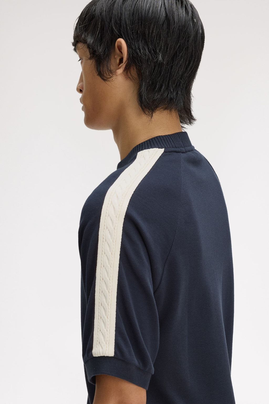 FRED PERRY T-shirt com fita em malha entrançada